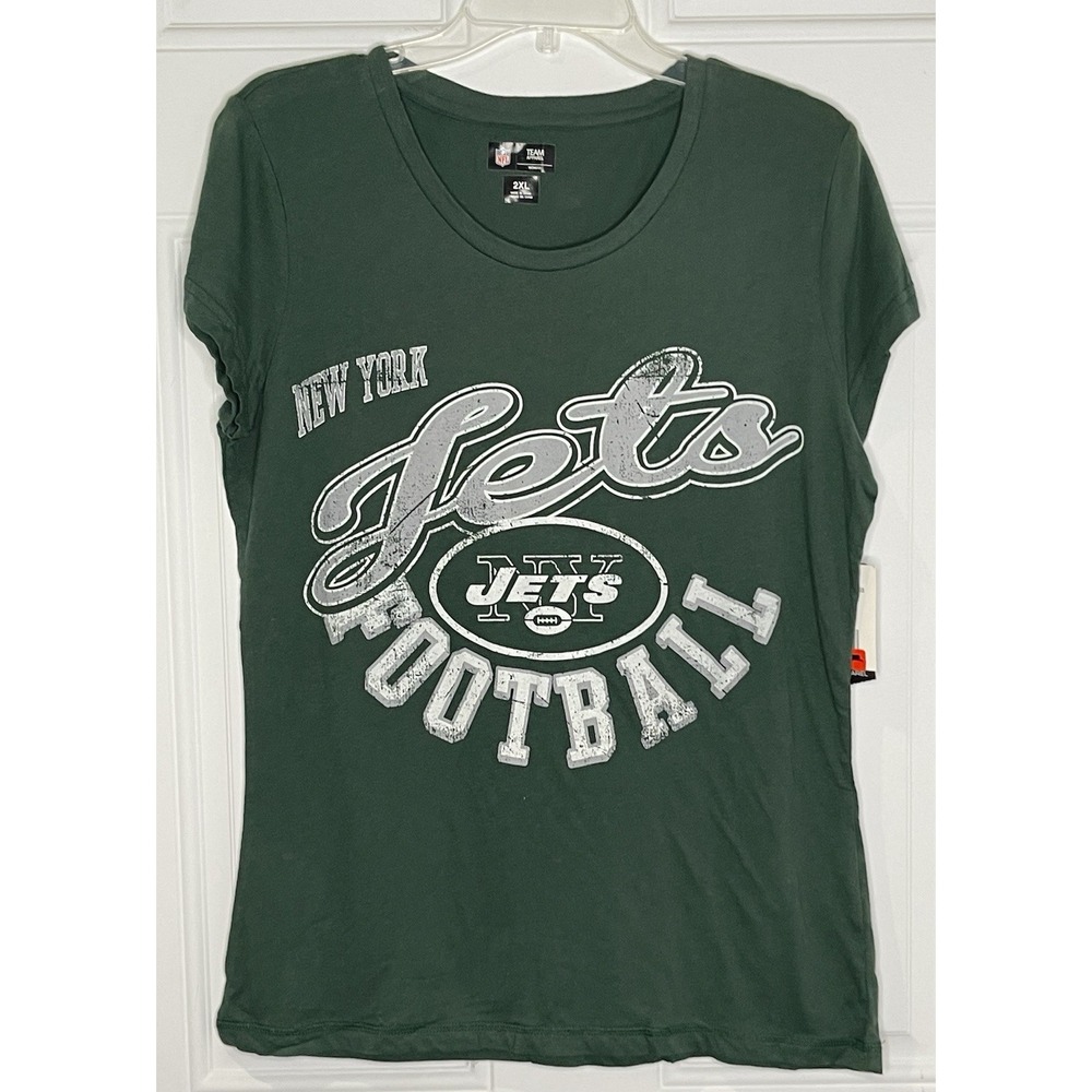 NWT NFL Team Apparel Women's 2XL Green T-Shirt New York Jets Football Team Tee